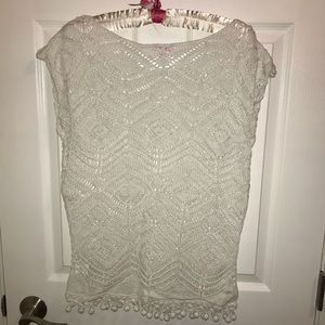 Lilly Pulitzer CapSleeve Open Sweater White